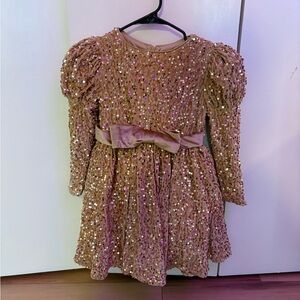 Sparkling Gold Kids Formal Dress